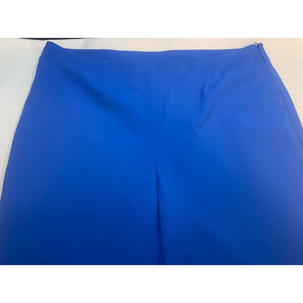 Nina Mclemore Dress Pants Women’s 14 Straight Leg Royal Blue High Rise Side Zip